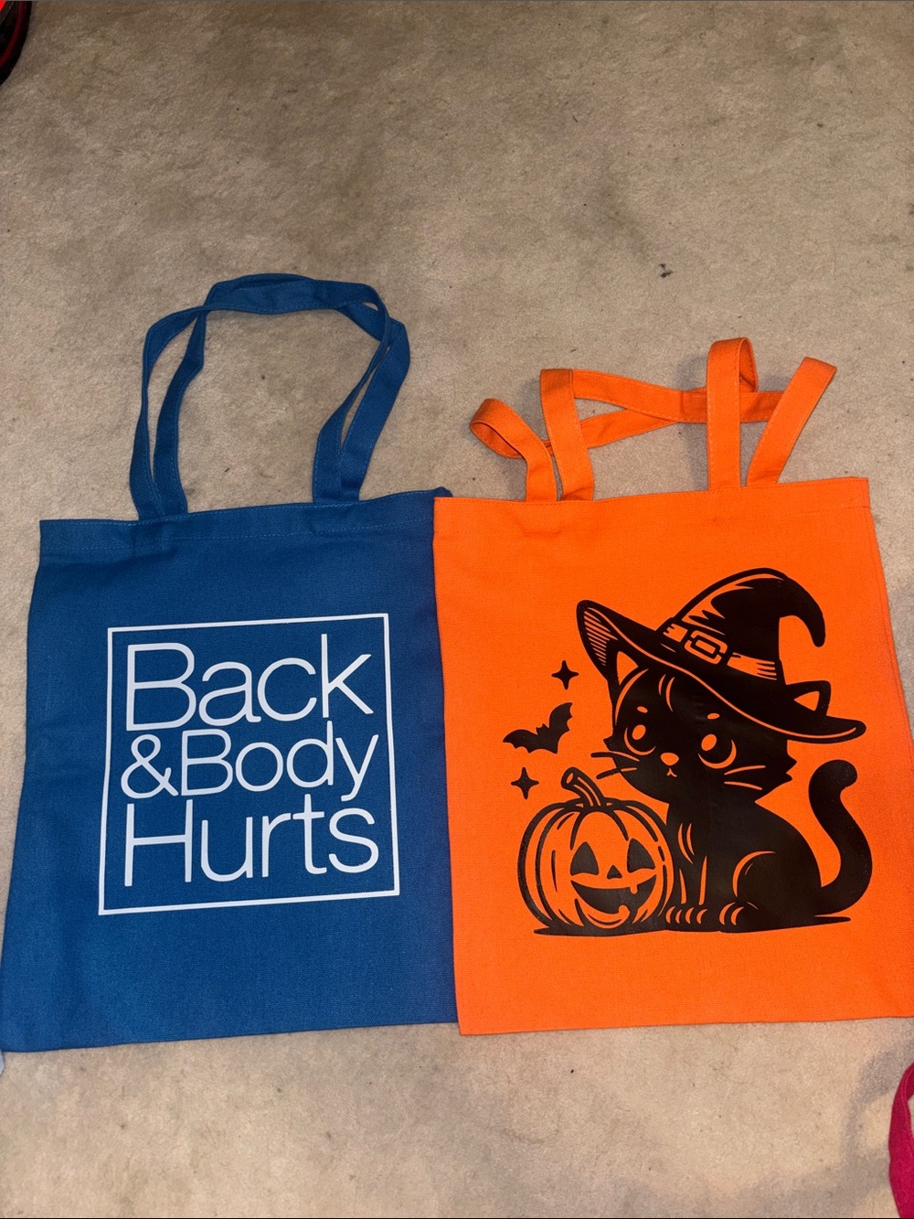 Random totes Back & Body Hurts Blue Tote Bag